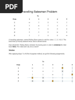 Example: Travelling Salesman Problem: To From 1 2 3 4 5 1 2 3 4 5