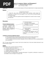 Fundamentals of Accountancy, Business and Management 2: Lesson 5 - 6: Financial Statement Analysis