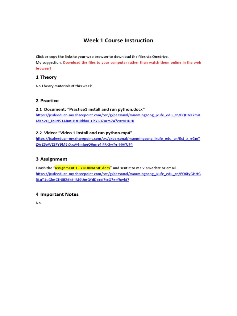 Python Course Weeks 1-4 Overview | PDF | Online And Offline | Download