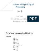 EE 831 Advanced Digital Signal Processing: Fall 2020 DR Adil Masood Siddiqui Dradil@mcs - Edu.pk