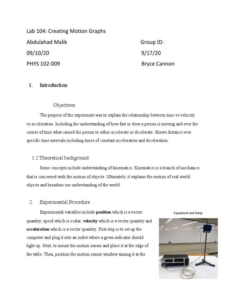 Lab Report 01 PDF Velocity Acceleration