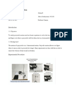 Projectile Motion Lab: Study of 2D Motion and Linear Equations