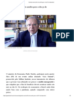 Guedes anuncia fim do auxílio para o dia 31 de dezembro