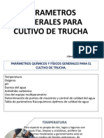 Parámetros Químicos y Físicos Generales para El Cultivo