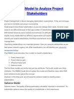 Salience Model To Analyze Project Stakeholders