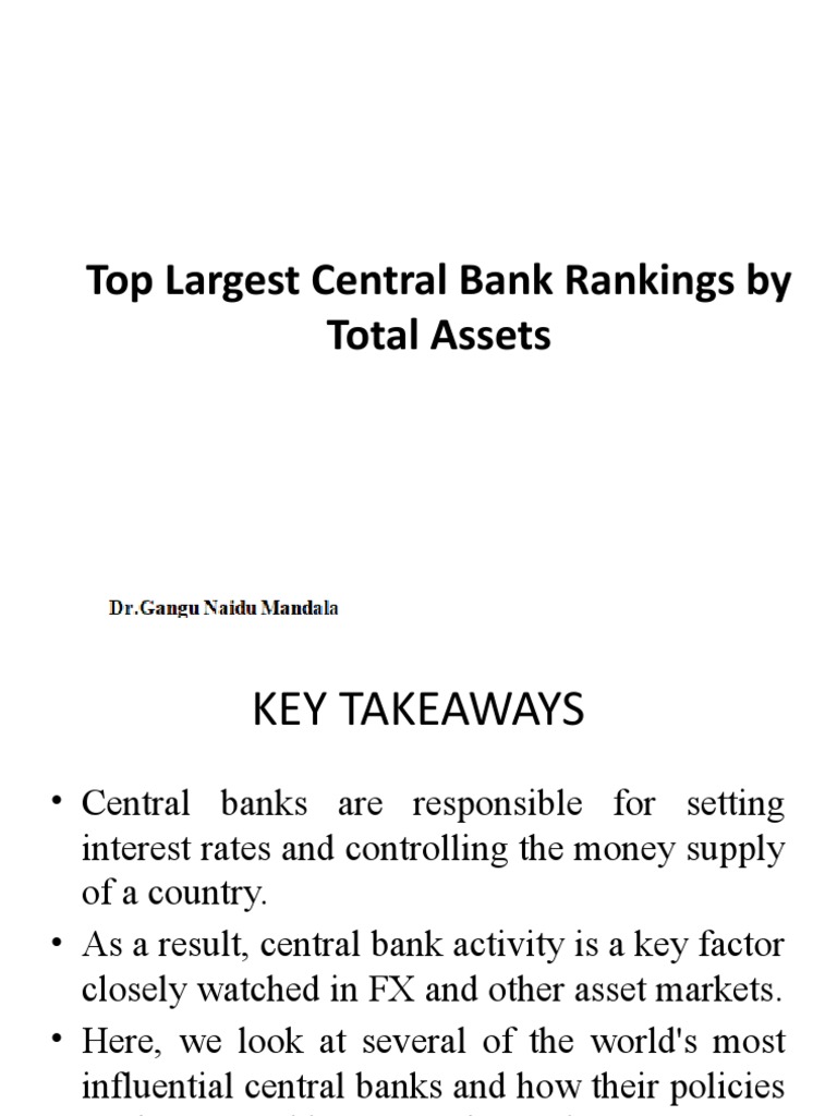 Top Largest Central Bank Rankings by Total Assets | PDF | Bnp Paribas ...