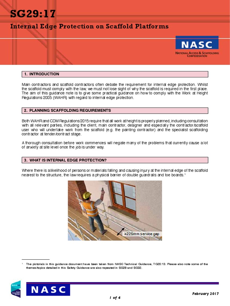 Internal Edge Protection in Scaffolding | PDF | Scaffolding ...