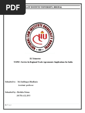 service in regional trade agreement