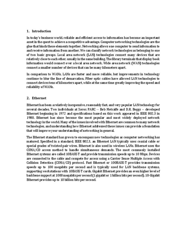 Ethernet & Carrier Ethernet Basics | PDF | Ethernet | Computer Network