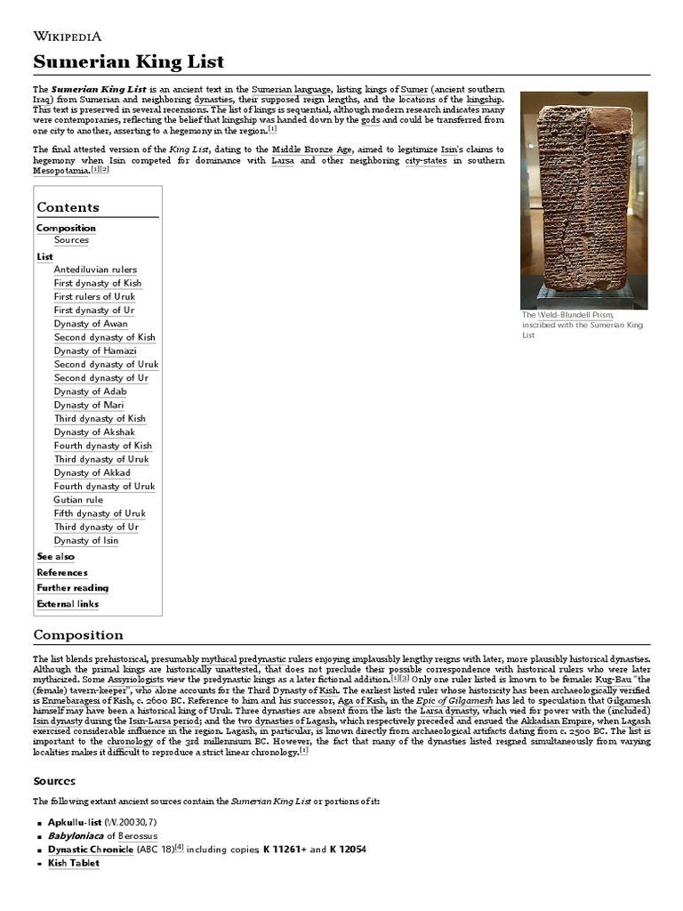 Sumerian King List - Wikipedia