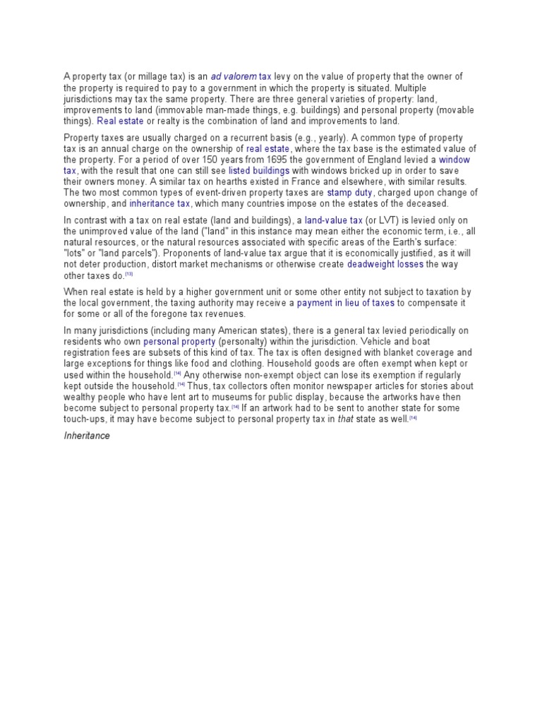 Real Estate Real Estate Window Tax Listed Buildings Stamp Duty Inheritance Tax LandValue Tax