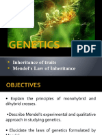 Genetics: Inheritance of Traits Mendel's Law of Inheritance