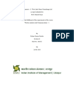 Assignment - 3: West Lake Home Furnishings Ltd. A Report Submitted To Prof. Danesh Gojer