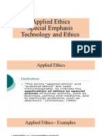 Applied Ethics Special Emphasis Technology and Ethics