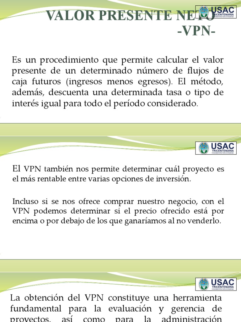 Valor Presente Neto - VPN | PDF | Valor presente neto | Inversiones