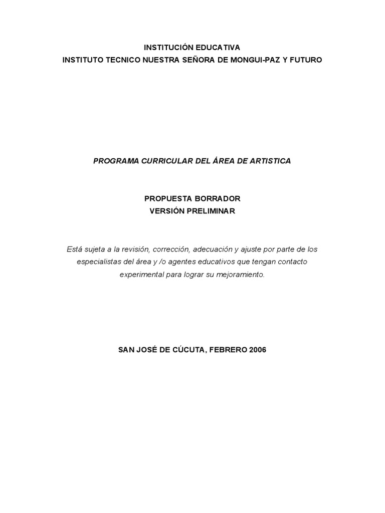 Area de Educación Artistica | PDF | Dibujo | Educación en artes visuales