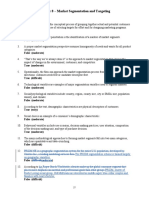 Chapter 8 - Market Segmentation and Targeting: True/False Questions