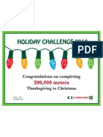 Concept2 2010 Holiday Challenge 200K Certificate