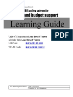 Account and Budget Support: Learning Guide