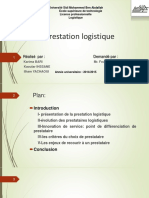 La Prestation Logistique: Réalisé Par: Demandé Par