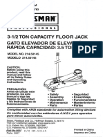 Craftsman Professional - Model 214.50145 - 3-1/2 Ton Capacity Floor Jack - Operators Manual