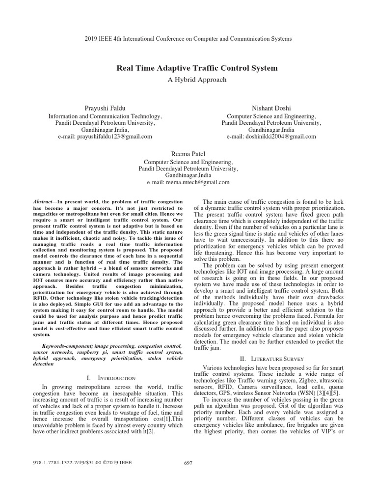 Hybrid Real-Time Traffic Control System | PDF | Infrared | Traffic