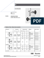 Shut-Off Valves: Selection Chart Without Test-Connection