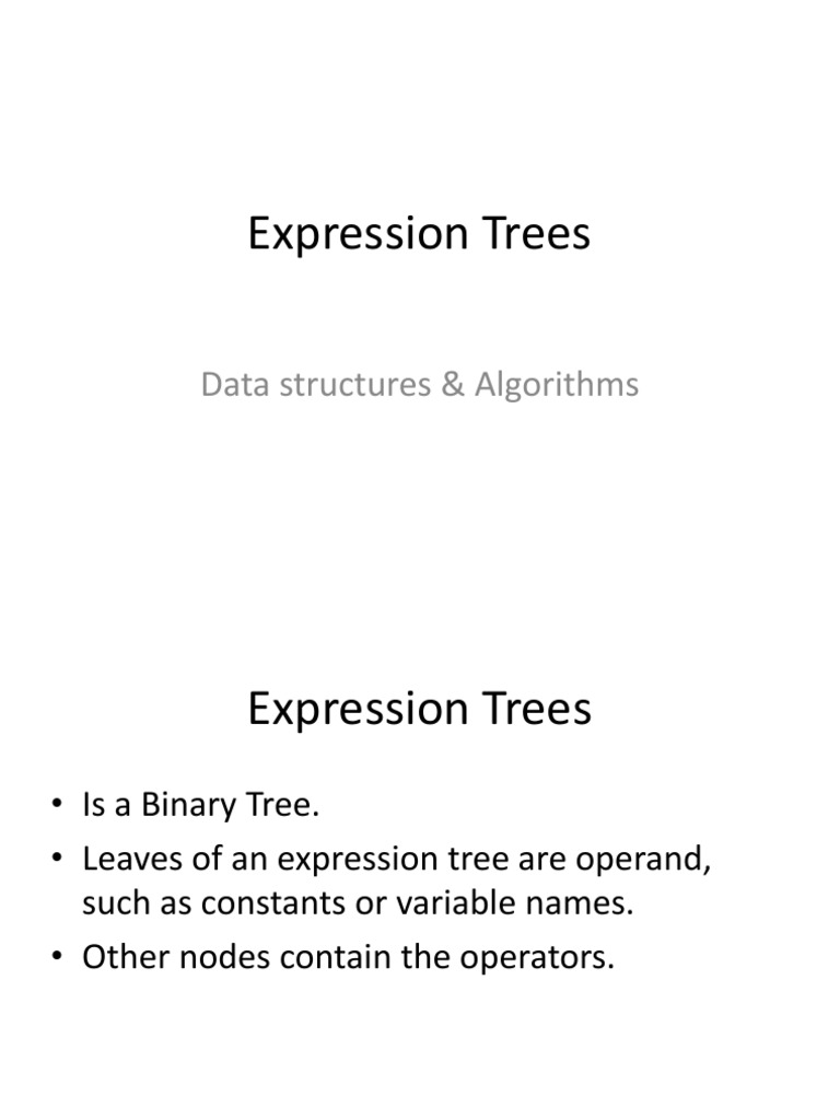 Expression Trees: Data Structures & Algorithms | PDF | Mathematical ...
