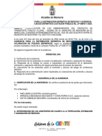 Acta de Audiencia de Riesgos