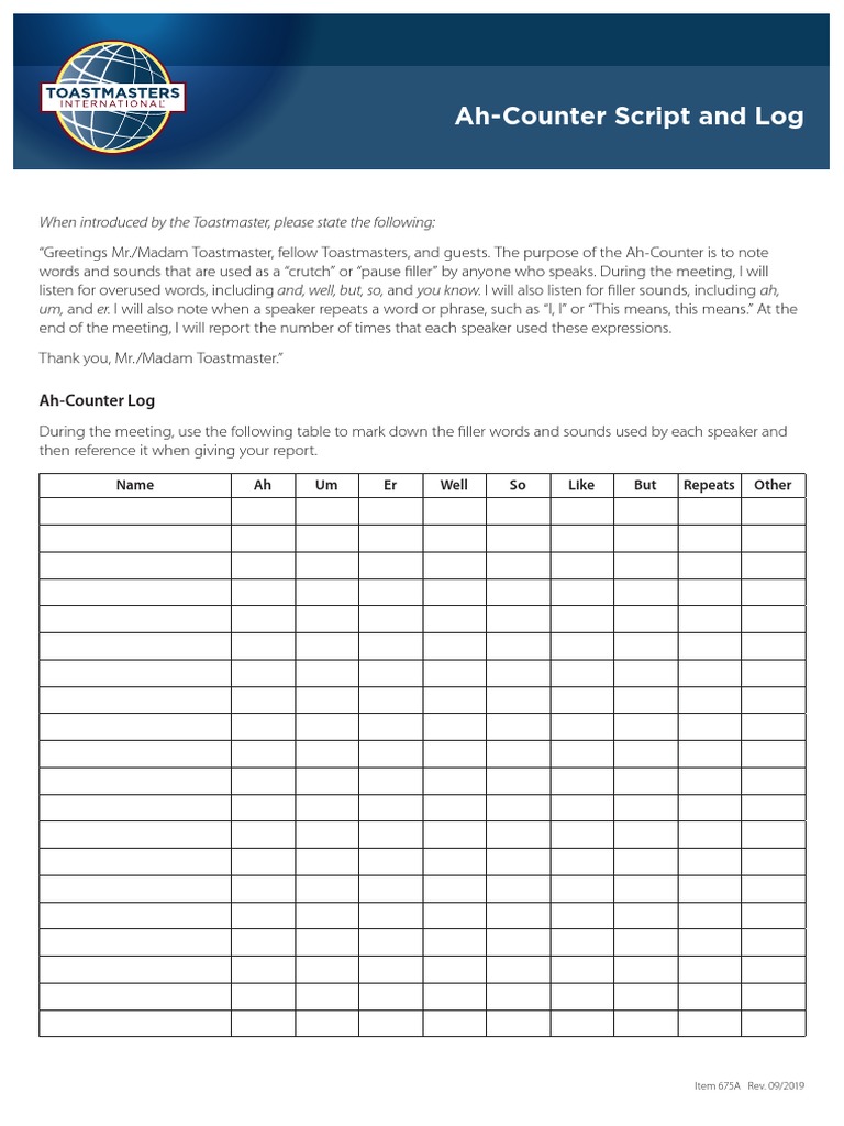 Ah-Counter Role and Reporting Guide | PDF