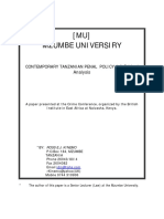 (MU) Mzumbe Universiry: Contemporary Tanzanian Penal Policy