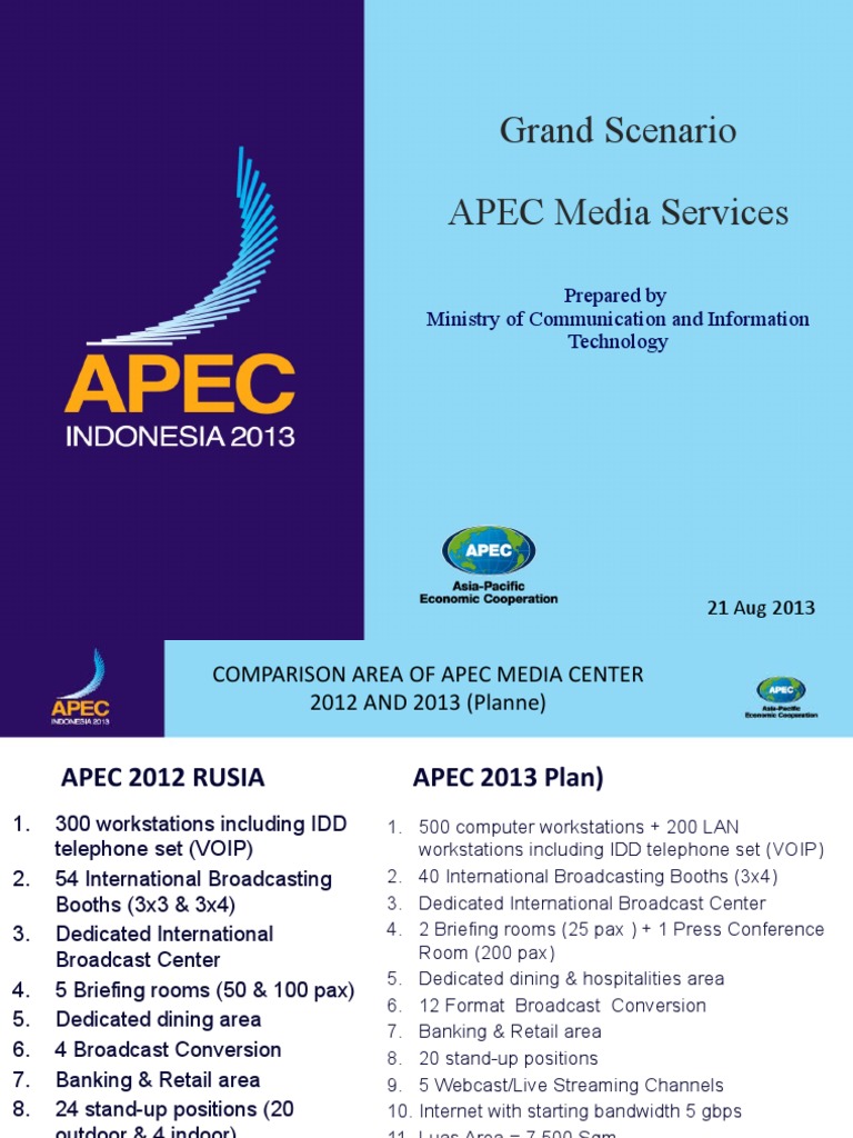 APEC 2013 Media Center Overview | PDF | Service Industries | Networks