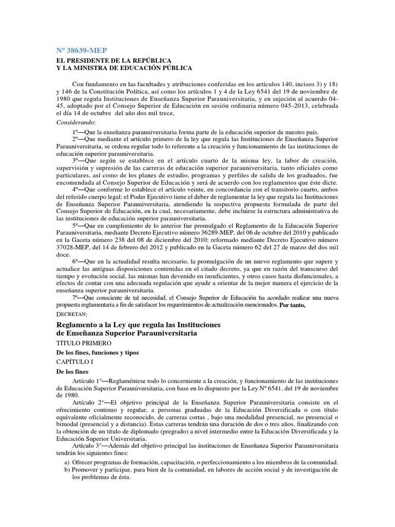 Ley Universidades Privadas PDF PDF Educación más alta Regulación