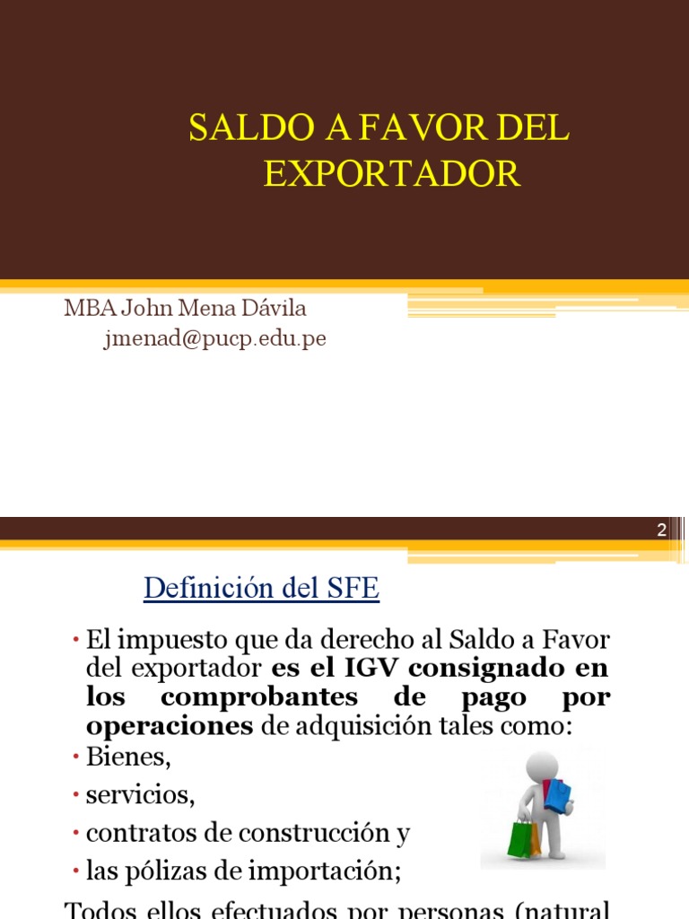 Saldo A Favor Del Exportador PDF | PDF | Exportaciones | Impuestos