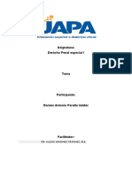 Asignatura: Derecho Penal Especial I: Dr. Alexis Sánchez Vásquez. M.A