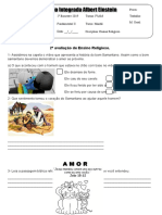 2 Avaliação de Ens. Relligioso Lucilene - 5º Ano