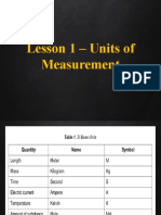 Lesson 1 - Units of Measurement