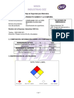 MSDS Desinfectante OZZ PDF