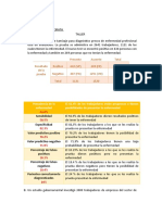 Análisis de pruebas diagnósticas y datos epidemiológicos de enfermedades laborales