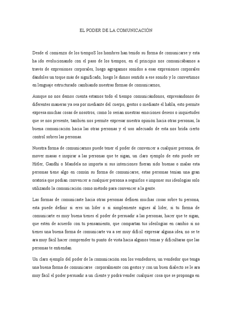 El Poder De La Comunicación Pdf Comunicación Cognición