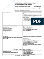 Woodland Hills High School Lesson Plan: SAS and Understanding by Design Template