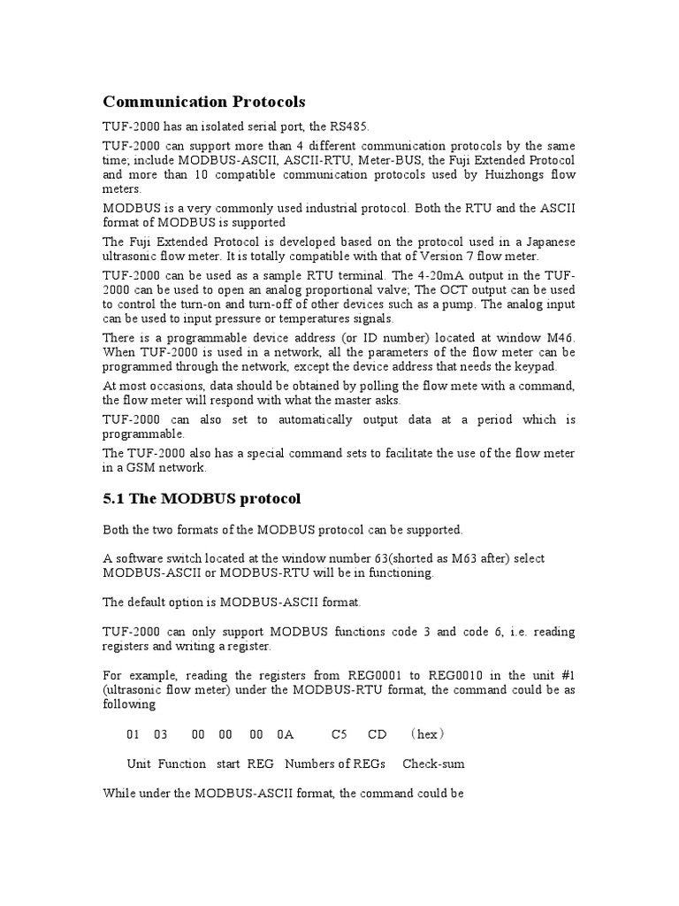 MODBUS Protocol Frame Format Overview | PDF | Binary Coded Decimal ...