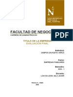 Evaluación final de empresas familiares 2020