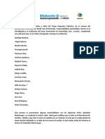 Informe Semanal de Las Actividades Del Grupo Pequeños Valientes Del 28 Al 2 de Octubre