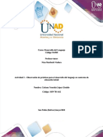 PDF Unidad 3 Actividad 3 Observar Practicas para Desarrollo Del Lenguaje DL