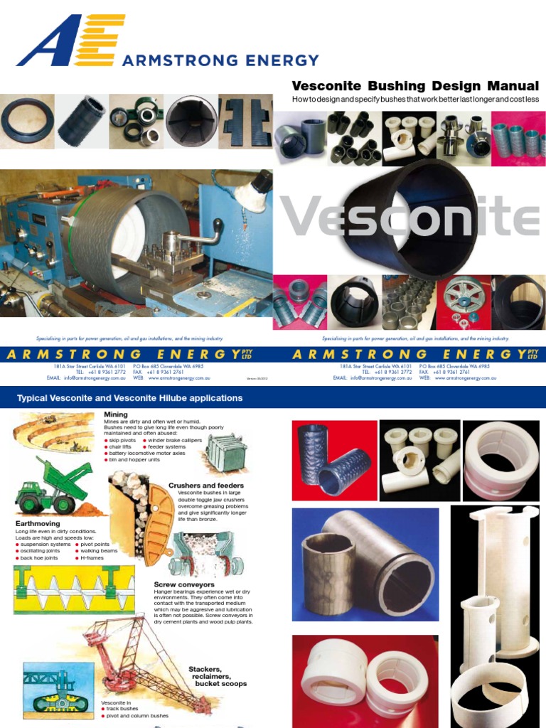 Vesconite Bushing Design PDF | PDF | Bearing (Mechanical) | Crane (Machine)