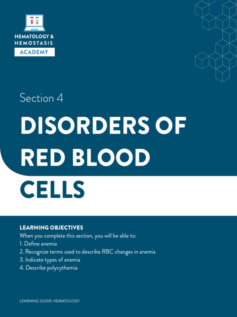 Disorders of Red Blood: Cells | PDF | Anemia | Red Blood Cell