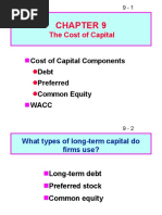 Cost of Capital Components Debt Preferred Common Equity Wacc