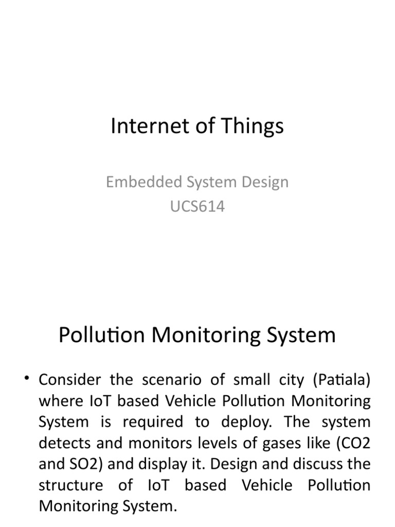 Internet of Things: Embedded System Design UCS614 | PDF | Technology ...