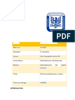 Diseño de Plan de Prestaciones y Costo